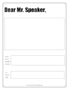 Dear Mister Speaker