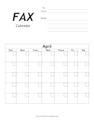 Fax Calendar April