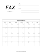 Fax Calendar November