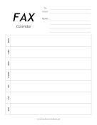 Fax Calendar Weekly Calendar