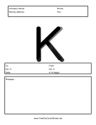 Monogram Fax Cover K