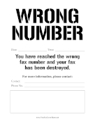 Wrong Fax Number