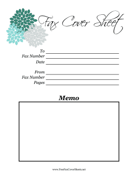 Floral Fax Cover Sheet