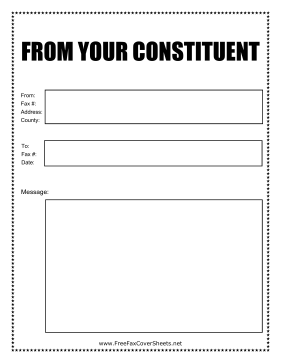 From Constituent Fax Cover Sheet