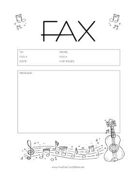 Guitar Music Fax Fax Cover Sheet