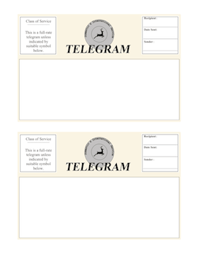 Half Page Telegram Fax Cover Sheet