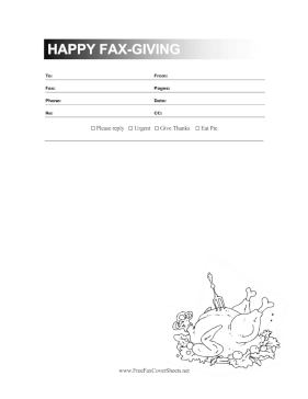 Happy Fax-Giving Fax Cover Sheet