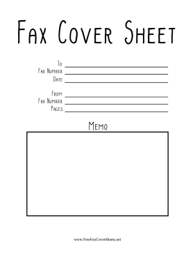 Indie Font Fax Cover Sheet