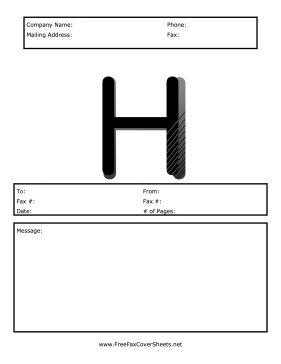Monogram Fax Cover H Fax Cover Sheet