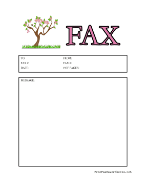 Spring Fax Cover Sheet