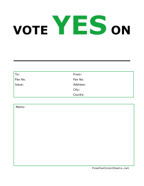 Vote Yes Color Fax Cover Sheet