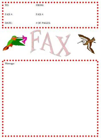 Birds Fax Cover Sheet