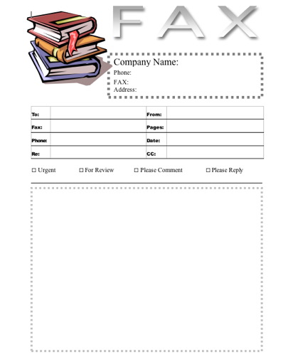 Stack of Books Fax Cover Sheet
