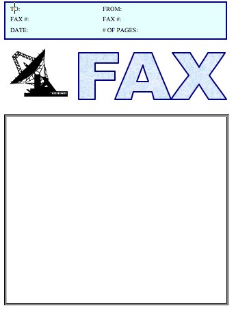 Satellite Dish Fax Cover Sheet