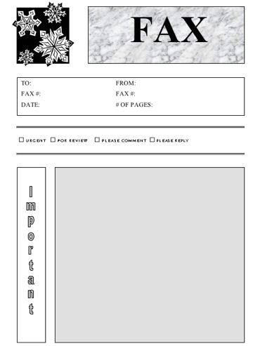 Snowflakes Fax Cover Sheet