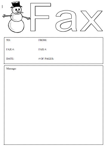 Snowman Fax Cover Sheet
