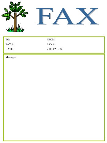 Tree Fax Cover Sheet