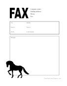 Horse Silhouette fax cover sheet