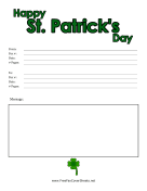 Colorful St Patricks Day Fax Cover