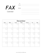 Fax Calendar December