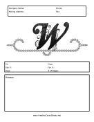 Monogram Script Fax Cover W