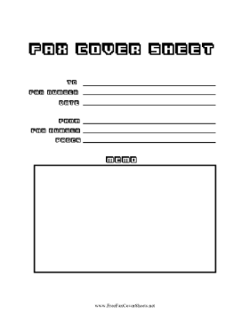 3D Retro Computer Font Fax Fax Cover Sheet