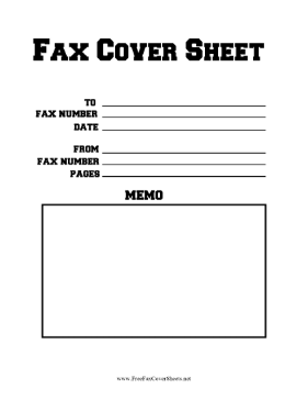 Academic Font Fax Fax Cover Sheet