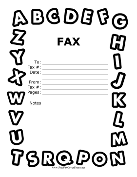 Alphabet Fax Cover Sheet