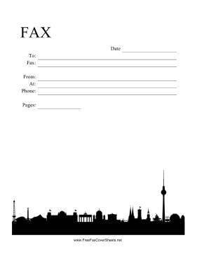 Berlin Skyline Fax Cover Sheet