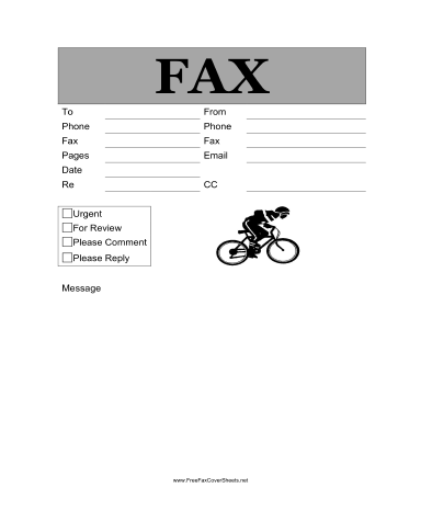 Bike Fax Cover Sheet