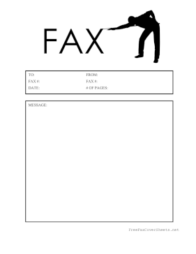 Billiards Fax Cover Sheet