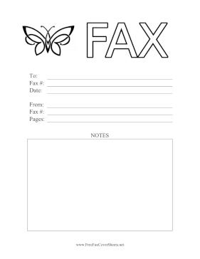 Butterfly Fax Cover Sheet