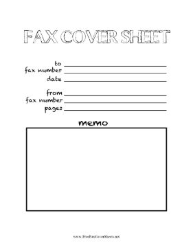 Chalk Font Outline Fax Fax Cover Sheet