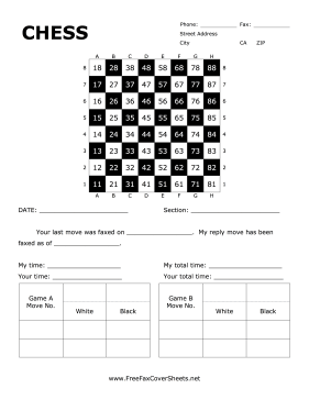 Chess Fax Cover Sheet