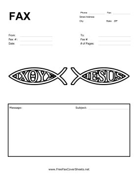 Christian Fish Fax Cover Sheet