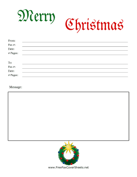 Colorful Christmas Fax Cover Fax Cover Sheet