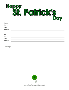 Colorful St Patricks Day Fax Cover Fax Cover Sheet