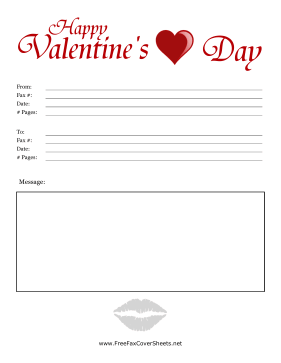 Colorful Valentines Day Fax Cover Fax Cover Sheet