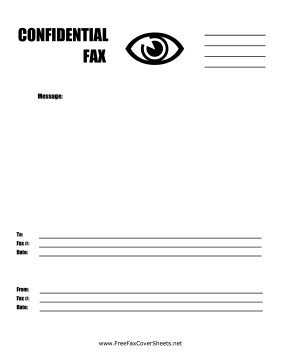 Confidential Eye Fax Cover Sheet
