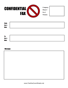Confidential No Fax Cover Sheet