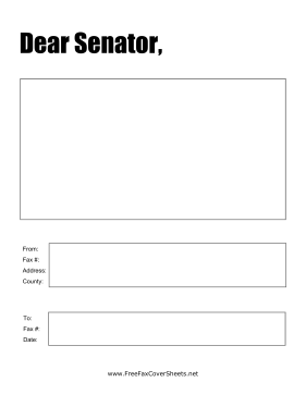 Dear Senator Fax Cover Sheet