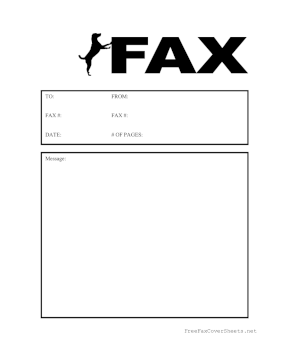 Dog Silhouette Fax Cover Sheet