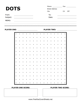 Dots Game Fax Cover Sheet