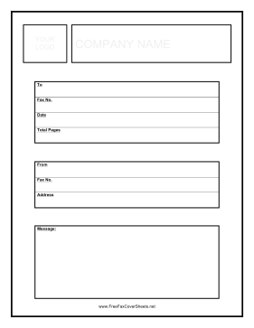 Empty Logo Fax Cover Sheet