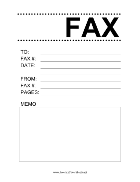 Fax Large Font Fax Cover Sheet