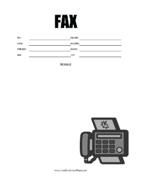 Fax Machine Fax Cover Sheet