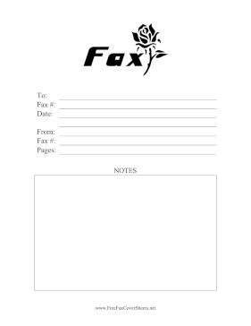 Fax Rose Fax Cover Sheet
