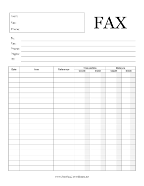 Fax With Ledger Fax Cover Sheet