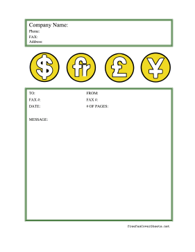 Financial Fax Cover Sheet