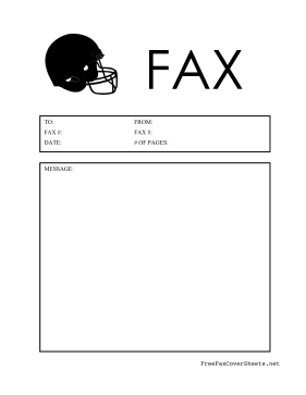 Football Fax Cover Sheet